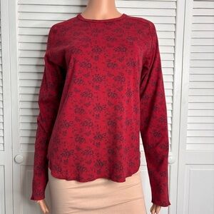 2/$50 GAP Red Floral Sweater Size XL